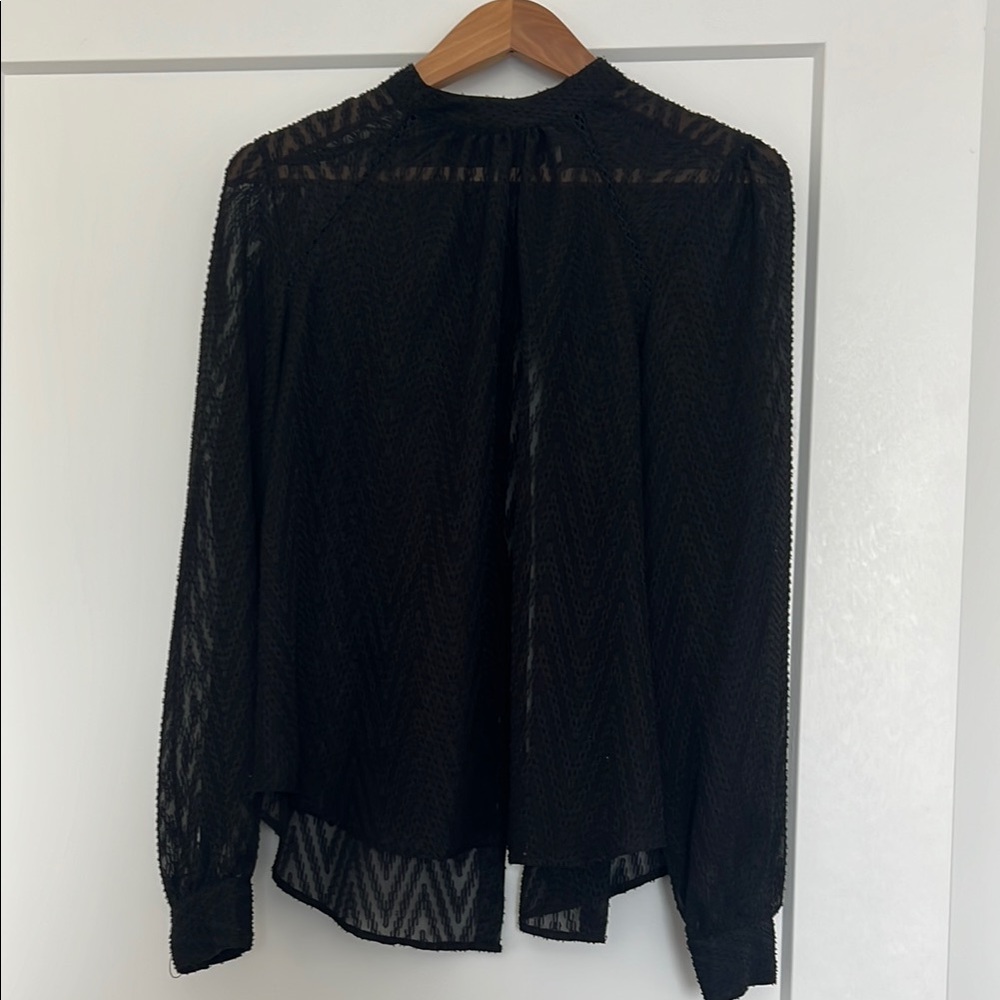 Free People Elegant Black Sheer Women's Top size M